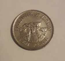 1992 Ten Pence 10p Coin - Bailiwick of Jersey- Queen Elizabeth The Second