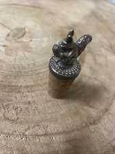 Malta Souvenir Bottle Stopper Cork With Heavy Metal Squirrel Holding Acorn On To