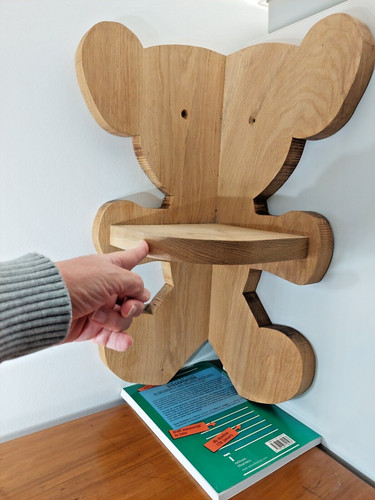 Solid oak teddy - bear, corner