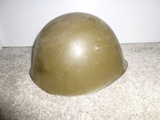 Vntg WWll  Italian M33 Steel Pot Helmet Combat Military Green Marked P112 & Name