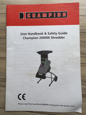 Champion 2000W Shredder Handbook User Book Manual
