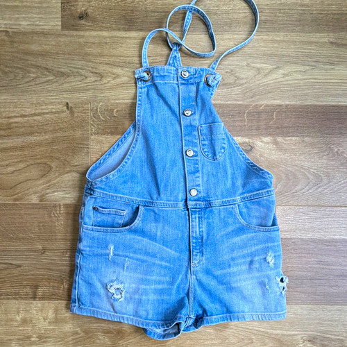 Zara girls blue denim dungaree - zara,