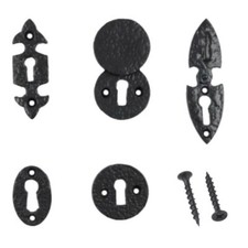 Escutcheon Plates Black Cast Iron Keyhole Cover Key Hole Door Lock Accessory 