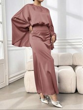 Simple Long Dress Cape Sleeve 