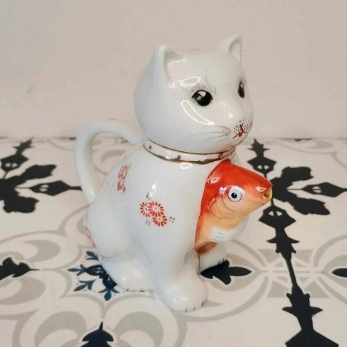 Vintage ceramic cat shaped - cat,