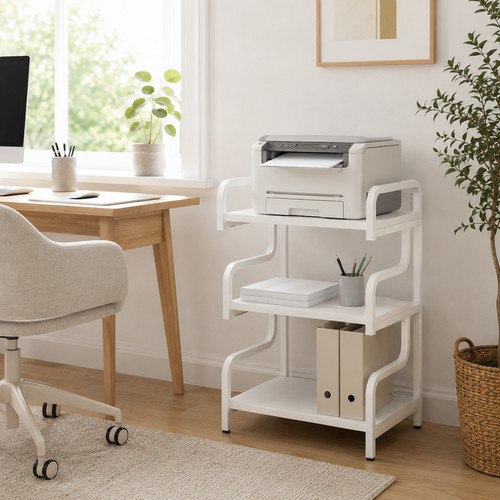 White tier printer stand - 3-tier,