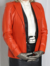 Womens Leather Blazer Jacket