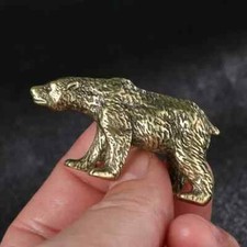 Small brass bear animal - brass,