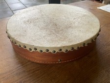 Vintage Irish Bodhran Bentwood DRUM Malachy Kearns Leather Animal Skin Folk Art