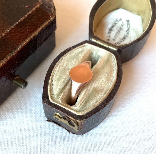 Edwardian gold signet ring - signet,