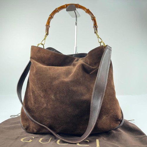 Gucci bamboo suede brown - gucci,