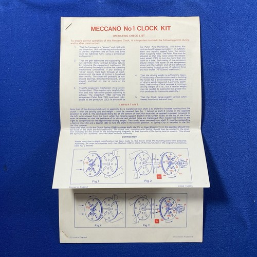 Meccano clock kit - no,