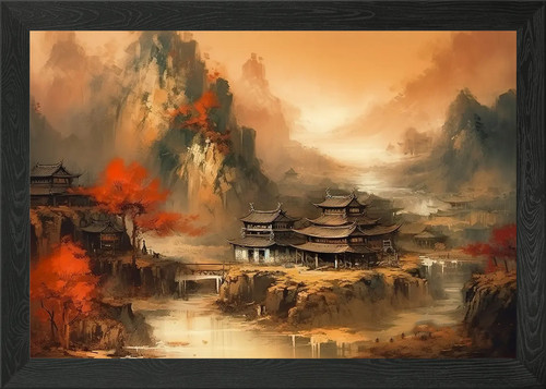 Vintage chinese landscape - chinese,