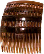 Set  of  4  Tort  Plain  Hair  Combs  Slides  7Cm ( 2 . 8 ")
