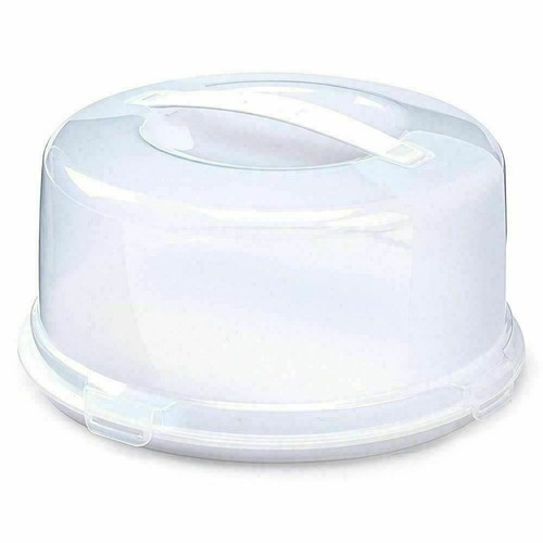 White plastic round cake - plastic,