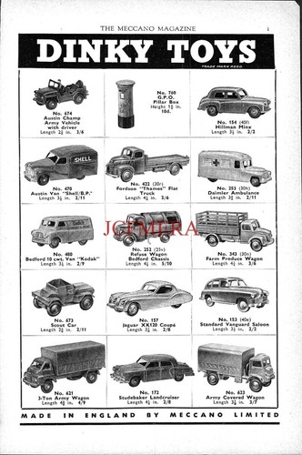 1950s dinky toys advert - dinky,