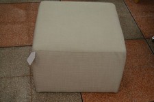 Natuzzi Footstool Square Linen Grey Fabric Stool on Wheels Model A