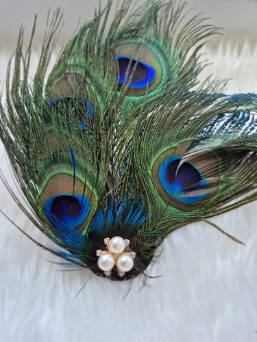 Peacock feather facinator - peacock,