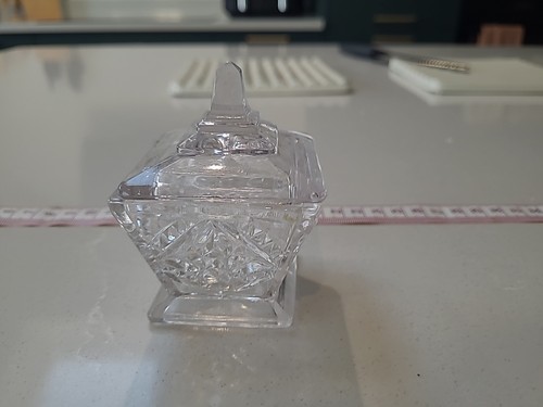 Vintage glass trinket - glass, box