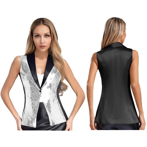 Womens sparkly sequins vest - sequins,