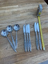 8 items Vintage Viners  spoons  ++++ International Retro Cutlery Mosaic