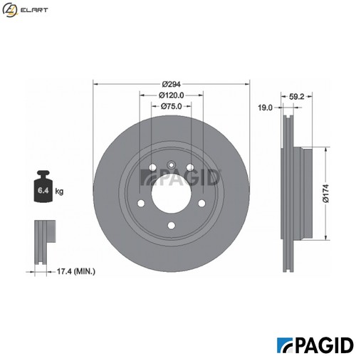 Brake disc 50449nc for bmw - for,