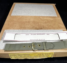 Vintage 1945 WW2 Band US Military Issue Surplus 16mm 5/8" Gold Buckle B1FG