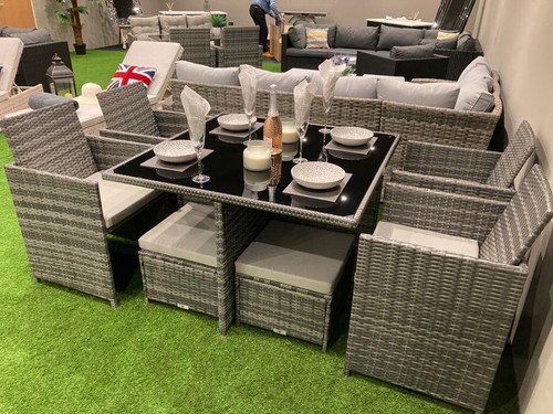 Rattan garden cube dining set - rattan,