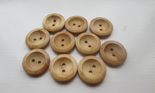 5 or 10 NATURAL WOODEN BUTTONS