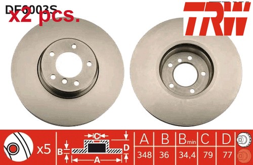 Pcs front brake disc set - x2,