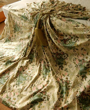 GP & J Baker Single Curtain 83"D 116"W Bird & Vase Heavy Cotton French Pleats