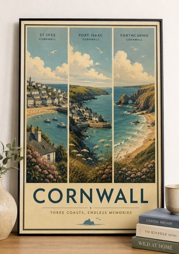 Cornwall travel print - cornwall,