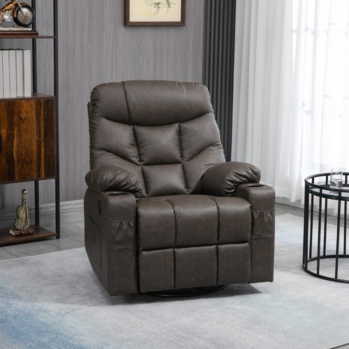 Leather manual recliner - manual,