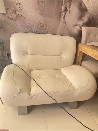 Full leather italian arm chair - leather,