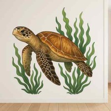 Turtle with Algae Wall Sticker