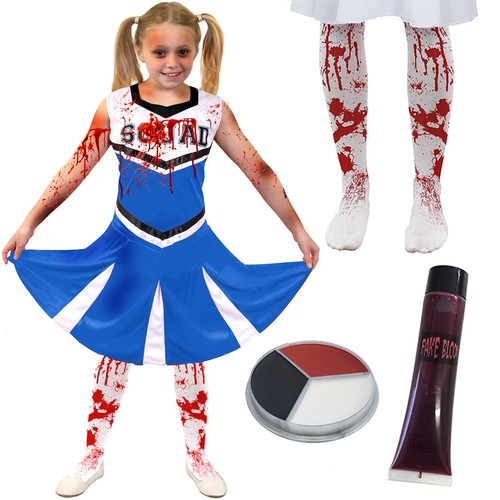 Girls zombie cheerleader blue - girls,