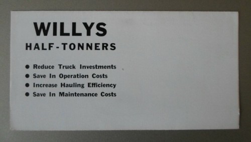 Willys half tonne trucks orig - willys,