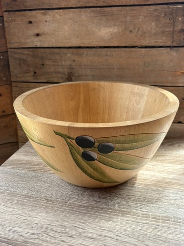 Vintage large wooden salad - vintage,