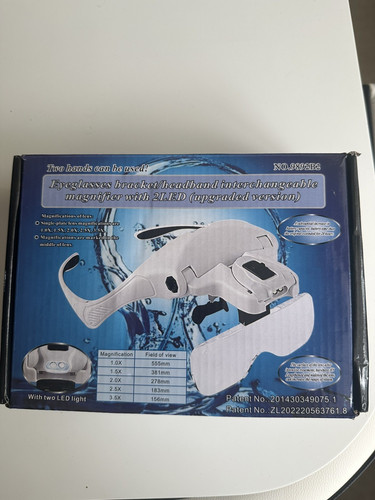 Magnifying glass headset - glass, led
