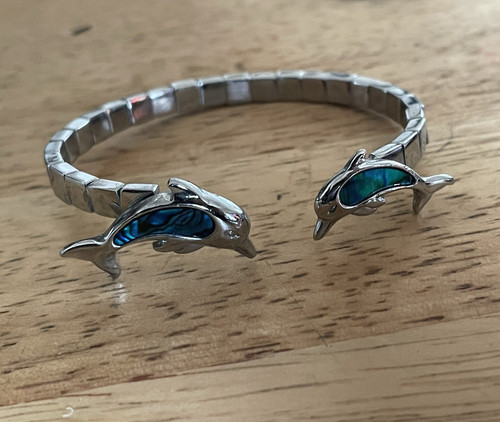 Vintage paua shell dolphin - vintage,