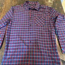 VauDe Tech-Trek Large(button up)Long Sleeved Checked Shirt:See label&Measu-pics 