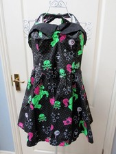Hell Bunny I Heart Zombies Zombie Unicorn Dress XL 16 Black Skull Stars