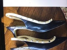 Moda in Pelle Womens Black Genuine Snakeskin Leather mules style shoes,UK6.5/40