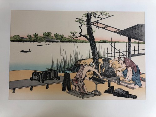 Hokusai woodblock reprint - woodblock,