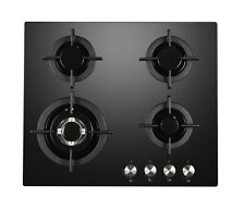 Cookology GGH606BK 60cm Gas-on-Glass Hob in Black with Enamel Pan Supports