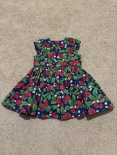 BNWOT Next Baby Girl blue & Strawberry Print Dress & Briefs Up to 3m 100% Cotton
