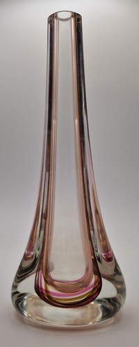 Heavy art glass bud vase - glass,