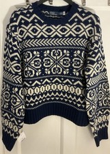 Polo Ralph Lauren Women's Snowflake-Motif Wool Blend Jumper Size L