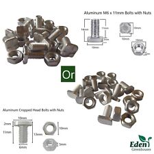 Greenhouse Aluminium 11mm Bolts with Nuts Square or Cropped Head Spare Parts