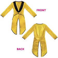 GOLD SEQUIN TAILCOAT UNISEX CABARET FANCY DRESS CIRCUS RINGMASTER DANCE COSTUME
